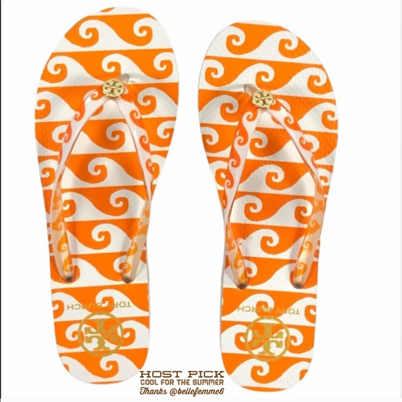 Tory Burch Shoes - 🎉 HP 🎉 🆕 Tory Burch  Orange Groove Flip Flops
